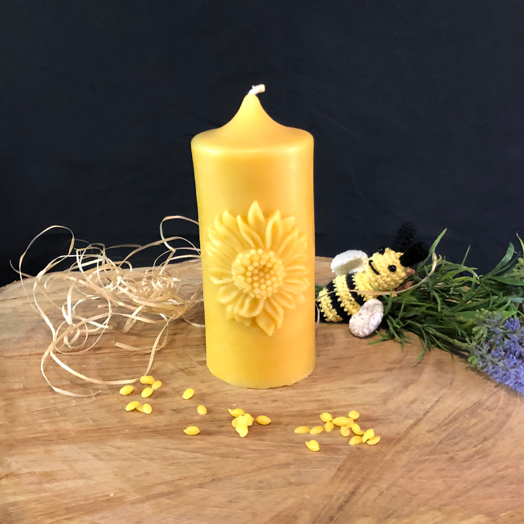 Bienenwachskerze Stumpfkerze "Sonnenblume"