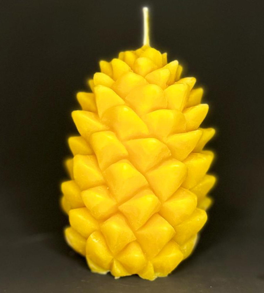 Bienenwachskerze "Dicker Tannenzapfen"
