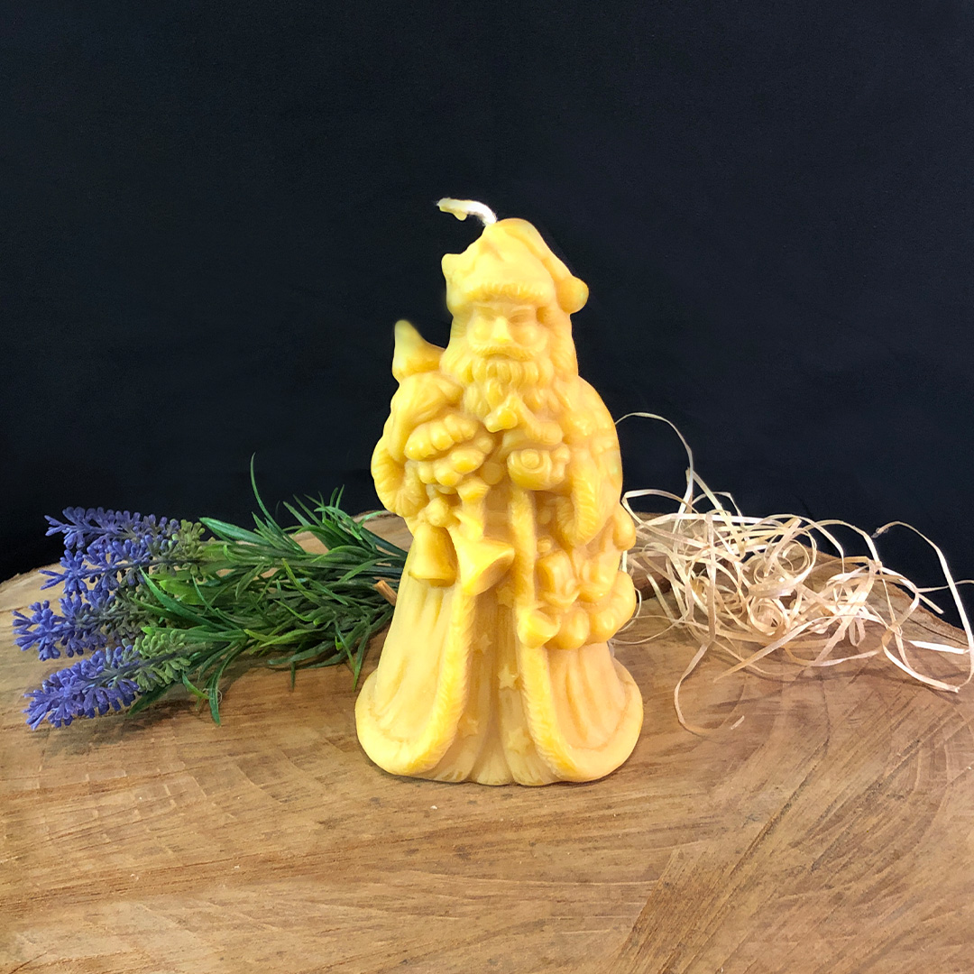 Bienenwachskerze "Weihnachtsmann"  groß