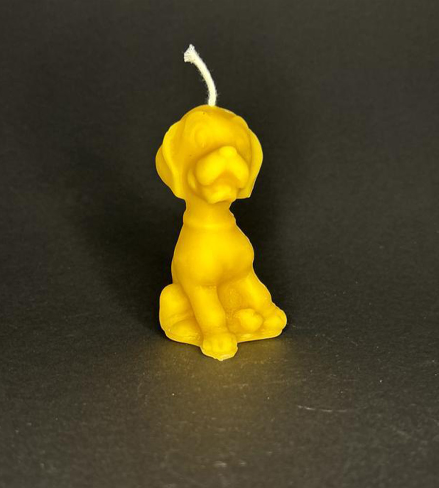 Bienenwachskerze Süße Hunde Figur