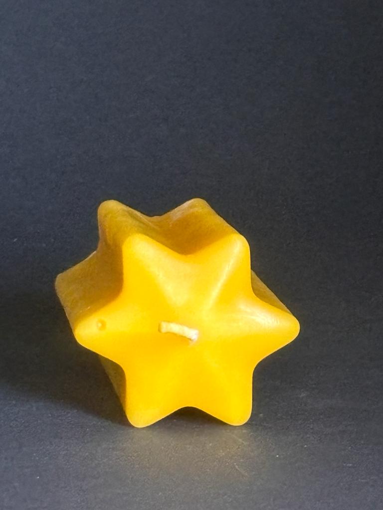Bienenwachskerze Kerzenstumpf  "Sternen Form"