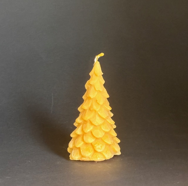 Bienenwachskerze "Tannenbaum mit Sternen"
